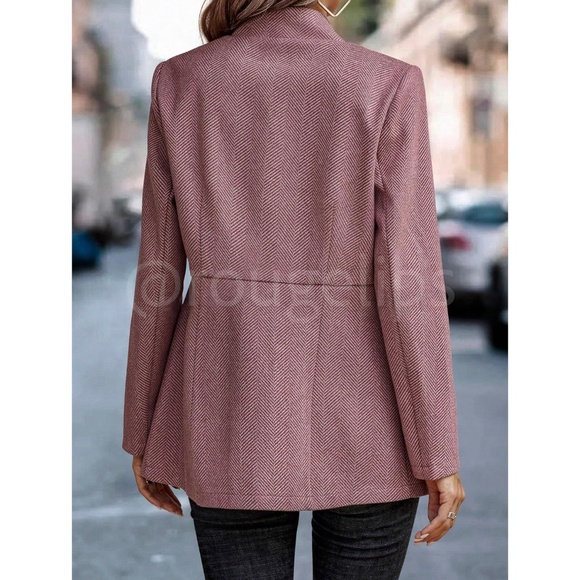 Redwood Casual Jacket Blazer Open Front Overcoat Faux Side Pockets Long Sleeve - Picture 4 of 6